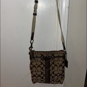 Brown Coach cross body bag
